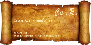 Csurka Román névjegykártya